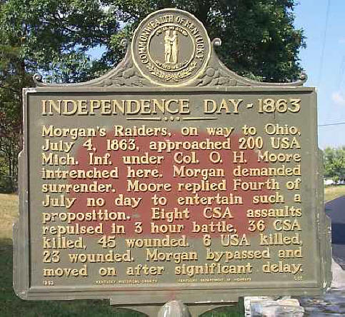 Tebbs Bend - Independence Day July 4, 1863 Road Marker